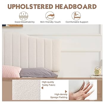 Amazon.com: VECELO Full Size Beds Upholstered Platform Bed
